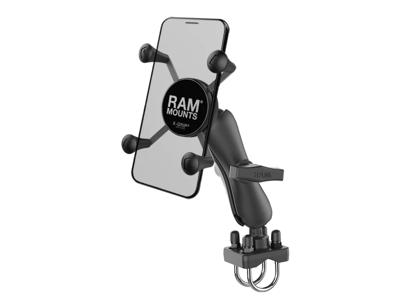 RAM-101U-235-UN7 small X-Grip Lenkerhalterung - Doppelbügelschelle 1 - 1,25", medium C-Arm 1