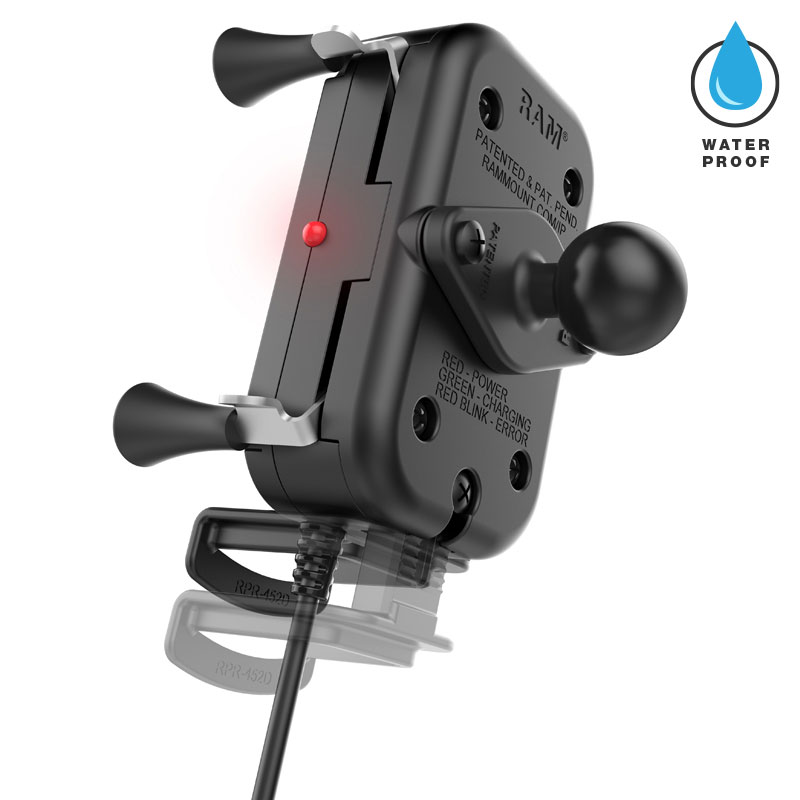 RAM-B-400-A-UN12W-V7M Tough-Charge induktive Motorrad Halterung für Smartphones, Tough-Claw Basis 4