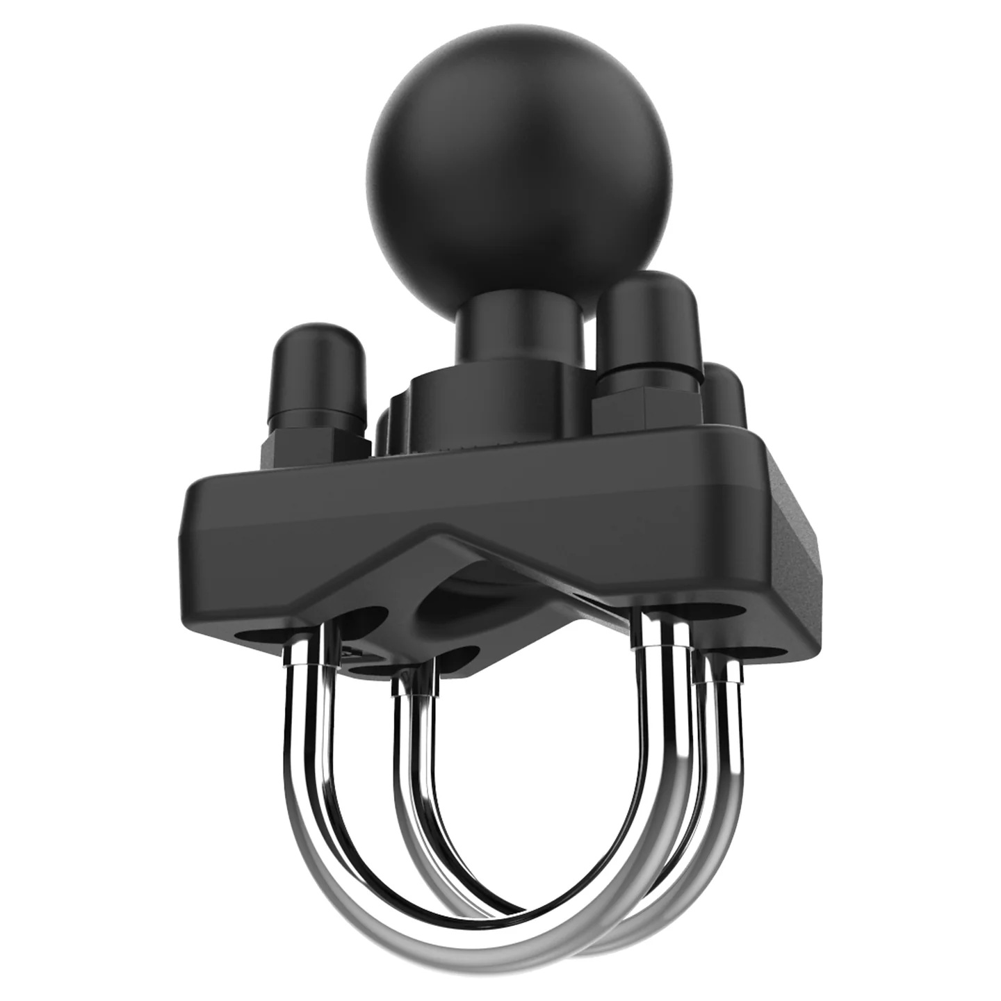 RAM-101U-235 Rohrhalterset - Doppelbügelschelle 2,54 - 3,175 cm, Round Base, mittellang 3