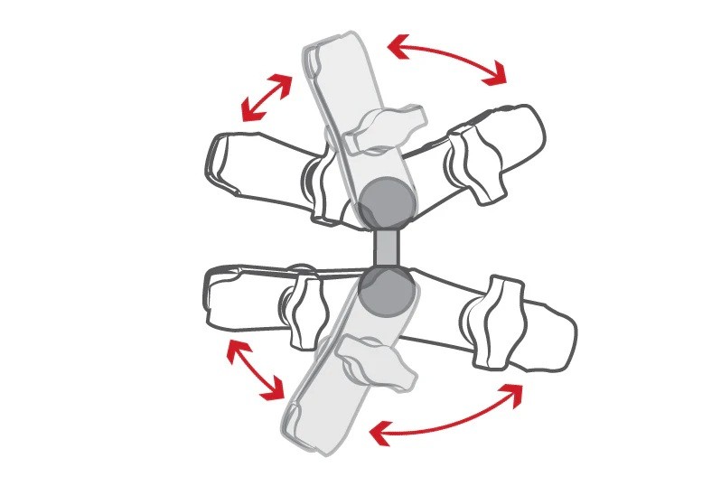 RAM-230U Doppel-C-Kugel-Adapter aus Aluminium 3
