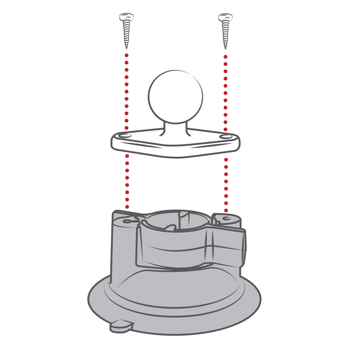 RAM-B-166U-A Twist-Lock Saugnapfhalterset B - Diamond Base, kurzer Socket Arm 2 RAM-B-166U-A Twist-Lock Saugnapfhalterset B - Diamond Base, kurzer Socket Arm 2