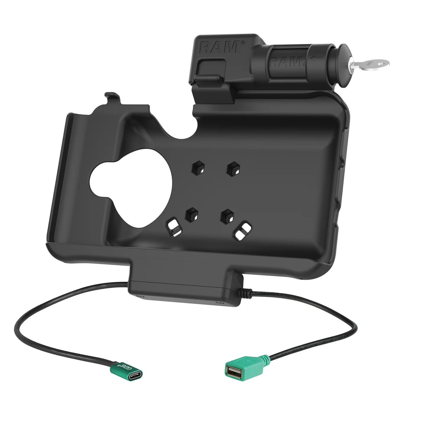RAM-HOL-SAM58CPKL-1AU EZ-Roll'r™ USB-C Ladedock für Samsung Tab Active 5/3/2 - Data USB-A, mit Schloss 2
