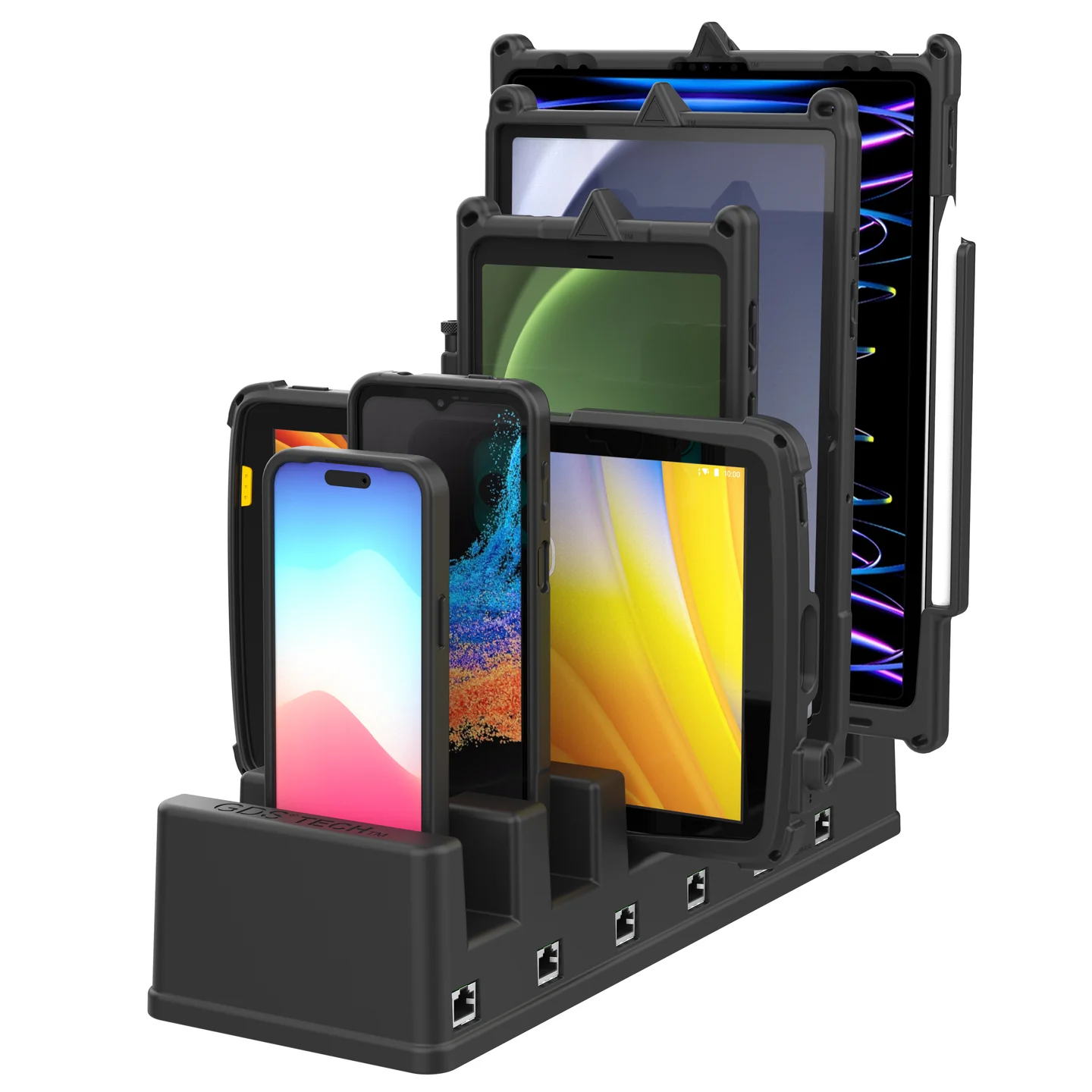 RAM-GDS-DOCK-6G16P-RJ45 GDS 6 fach Tisch-Ladestation mit 6x Netzwerkanschluss für Tablets in IntelliSkin 1 RAM-GDS-DOCK-6G16P-RJ45 GDS 6 fach Tisch-Ladestation mit 6x Netzwerkanschluss für Tablets in IntelliSkin 1