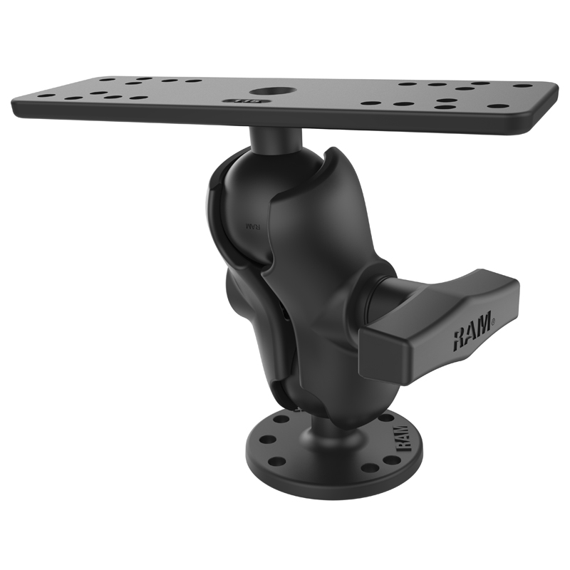 RAM-111U-B Schraubhalterung kurz mit Elektronikplatte und Round Base 1