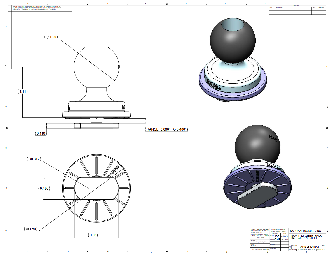 RAM-HOL-UN10B-C-354-TRA1U large X-Grip® Universalhalterung große Smartphones - Track Ball™ Basis - Lang 13