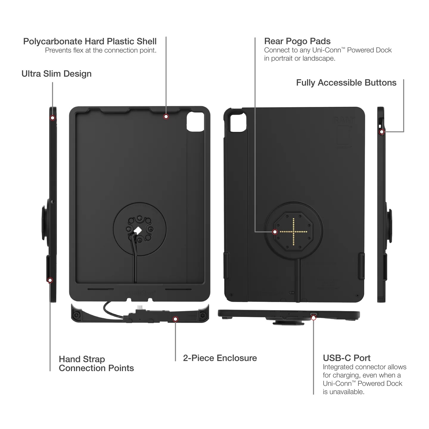 RAM-GDS-SKIN-AP37-TCB IntelliSkin® Thin-Case™ für Apple iPad Pro 12.9 3.-6. Gen. (Rear Pogo Pads) 5