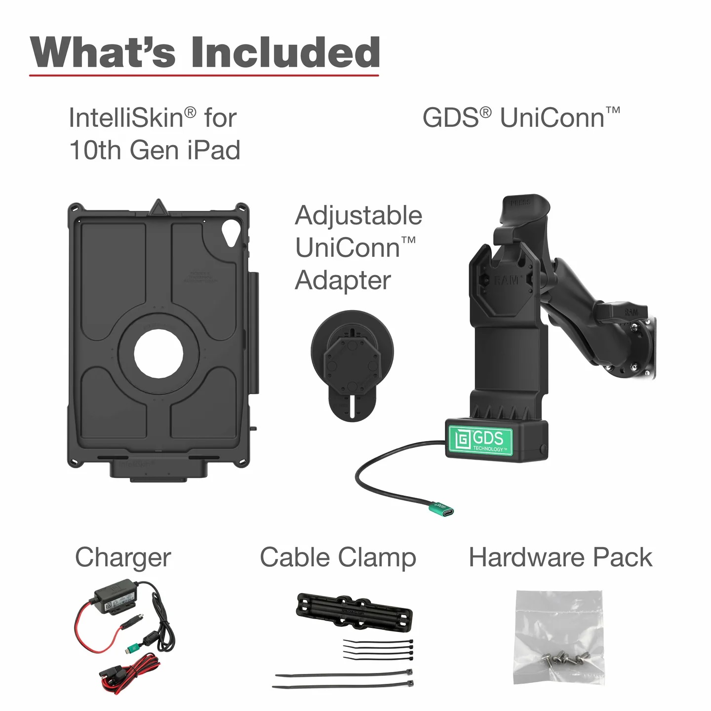 RAM-GDS-U1-AP40-KIT1 GDS® Uni-Conn™ Vehicle Bundle für Apple iPad 10th Gen 3