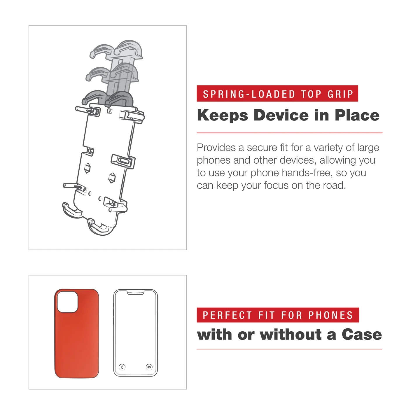 RAM-HOL-PD4-238AU Ram Mount Quick-Grip XL Halterung für große Smartphones mit Diamond Base/B-Kugel 12