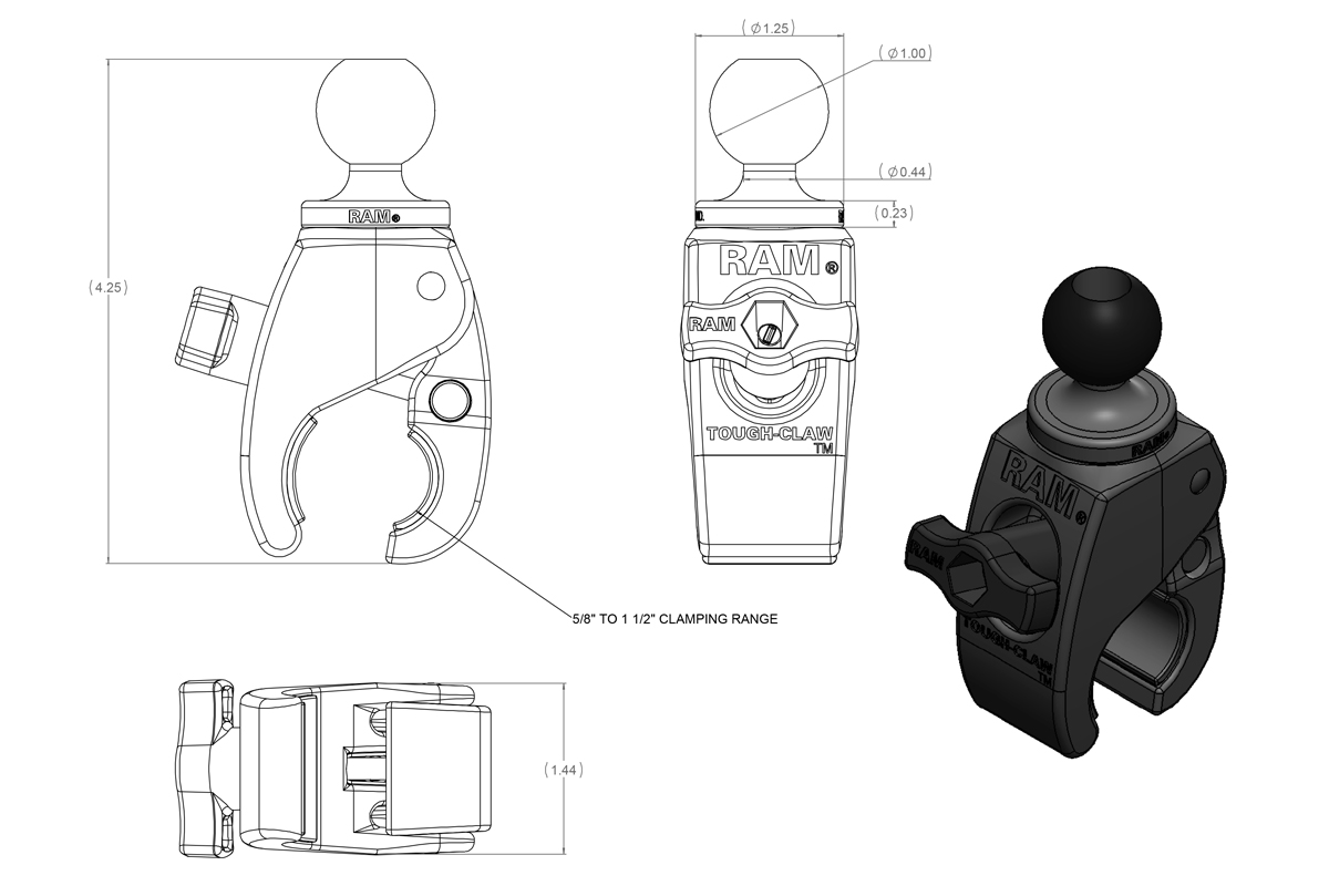 RAM-B-400-A-UN14W-V7M1 Quick-Grip 15W induktive Motorrad-Halterung mit Tough-Claw & Ladegerät 10 RAM-B-400-A-UN14W-V7M1 Quick-Grip 15W induktive Motorrad-Halterung mit Tough-Claw & Ladegerät 10