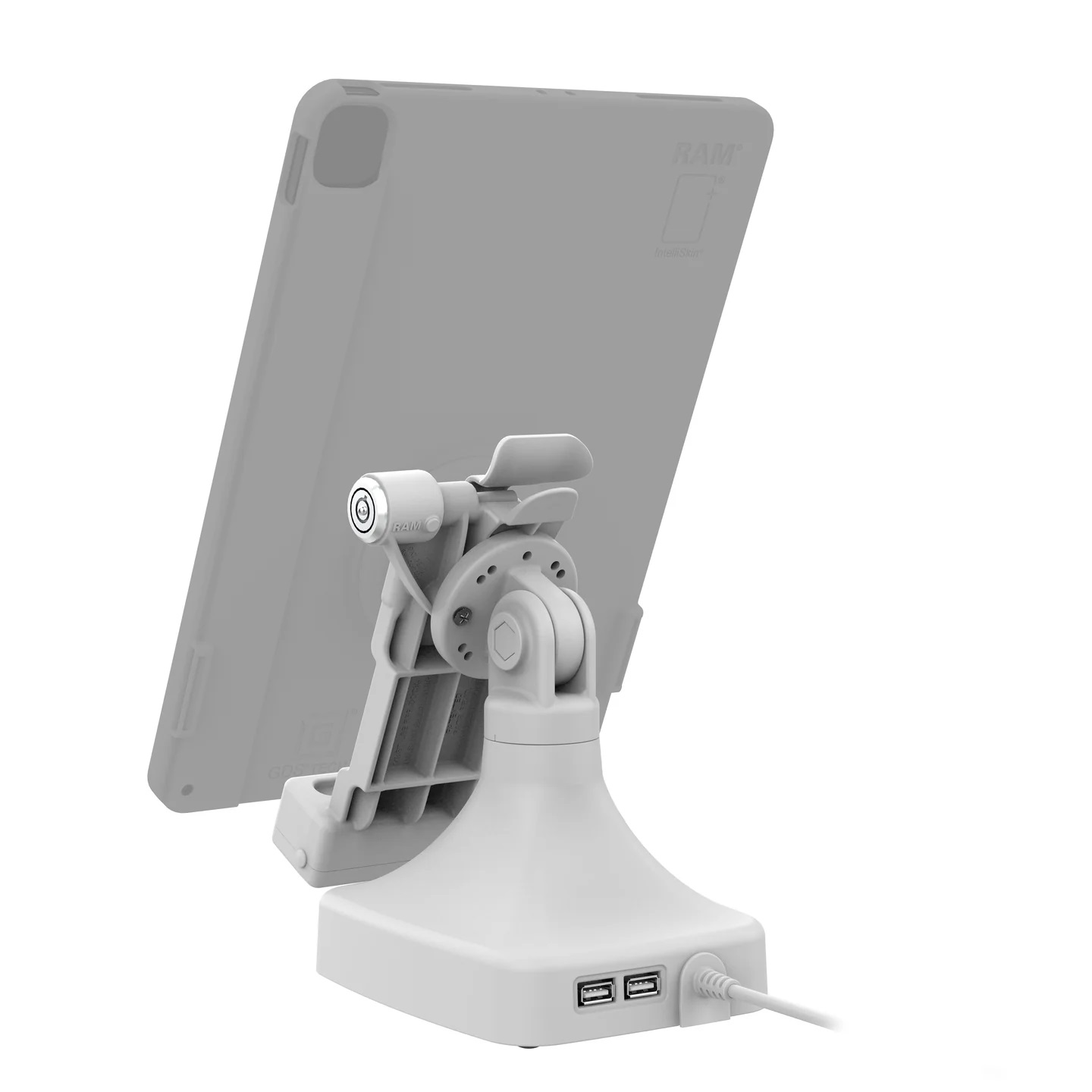 RAM-GDS-DOCKLR-D14-U1C-2A-GRY GDS® Uni-Conn™ Ladedock mit Power USB-C & Data 2 x USB-A, abschließbar - grau 3