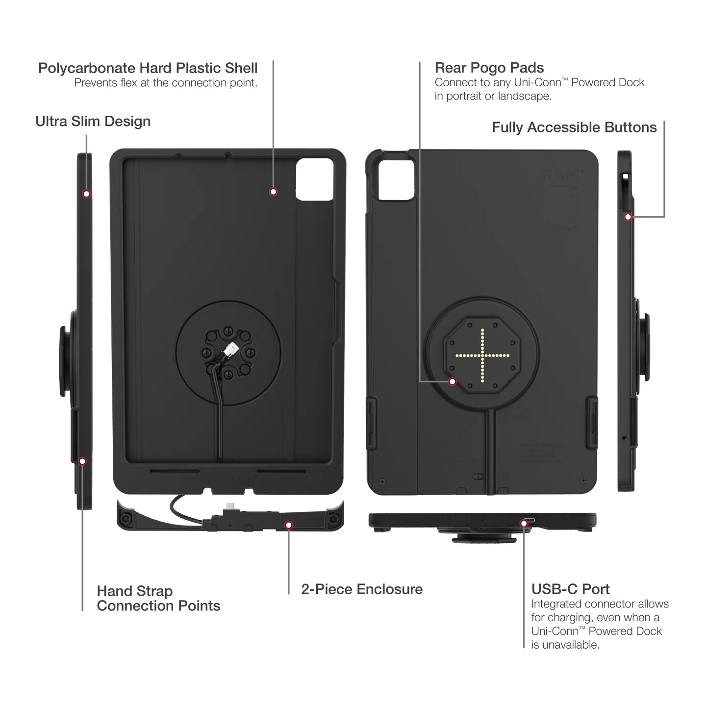 RAM-GDS-SKIN-AP45-M4-TCB IntelliSkin® Thin-Case™ für iPad Pro 11 (M4) (rückseitige Pogo Pads) 5