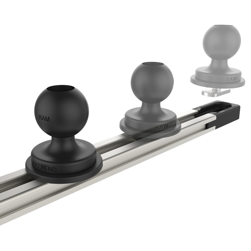RAM-TRACK-EXA-13U Tough-Track Schiene 13 Zoll - Aluminium, Endkappen 7