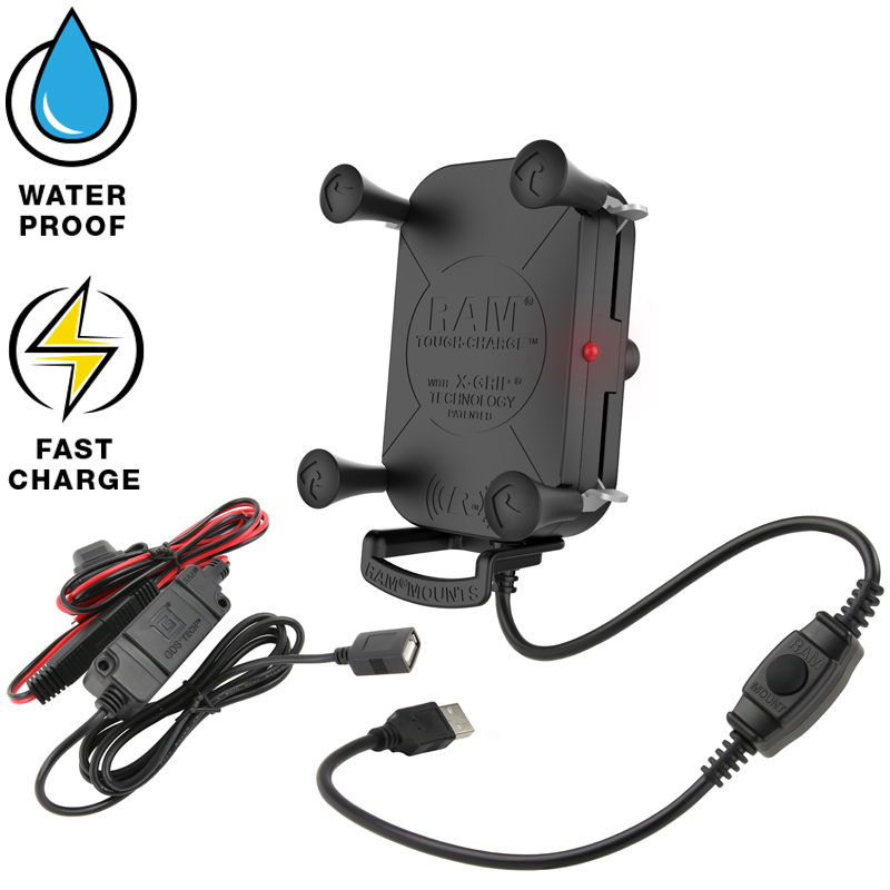 RAM-HOL-UN12WB-V7M Tough-Charge induktive Smartphone Halteklammer, Ladegerät, Verlängerungskabel 2