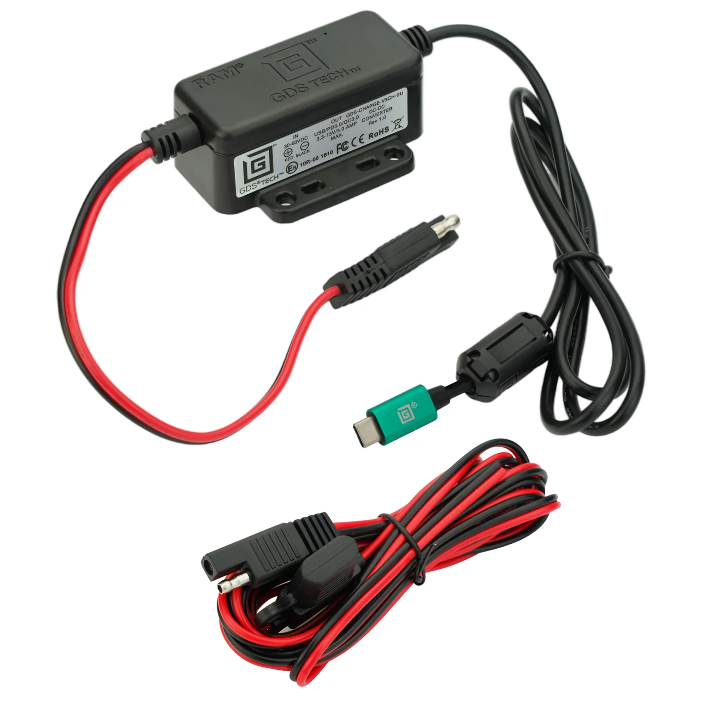 RAM-GDS-CHARGE-V3CH-2U GDS Modular 30-64V Power Delivery Hardwire Charger mit USB-C & Offenen Enden 1