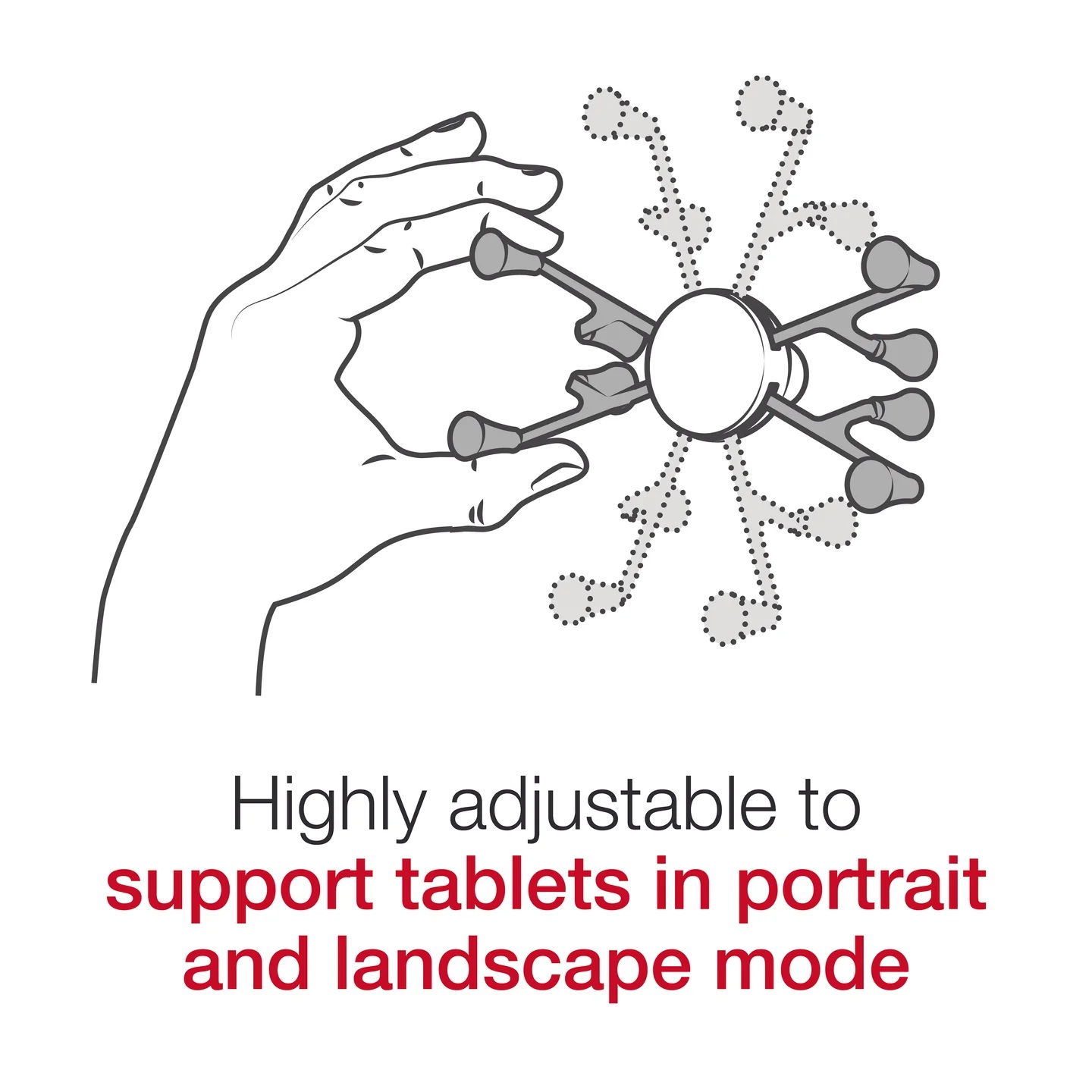 RAM-B-189-UN8-ALA1-KRU X-Grip für 7"-8" Tablets - Twist-Lock Saugnapfbasis (doppelt), langer Halteknopf 8