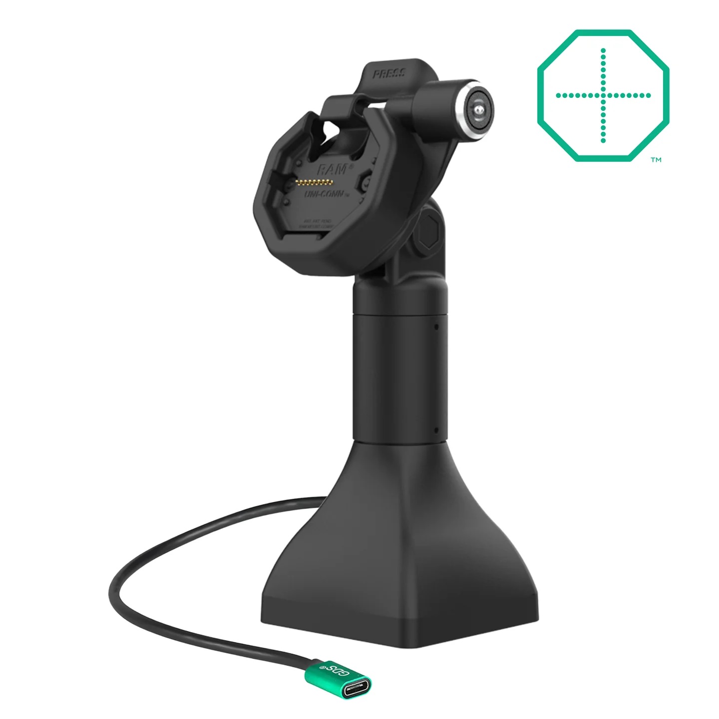 RAM-GDS-DOCKLR-D11-7-U3C GDS® Uni-Conn™ Pedestal Dock 7", abschließbar, Tilt & Swivel-Gelenk, mit USB-C 2