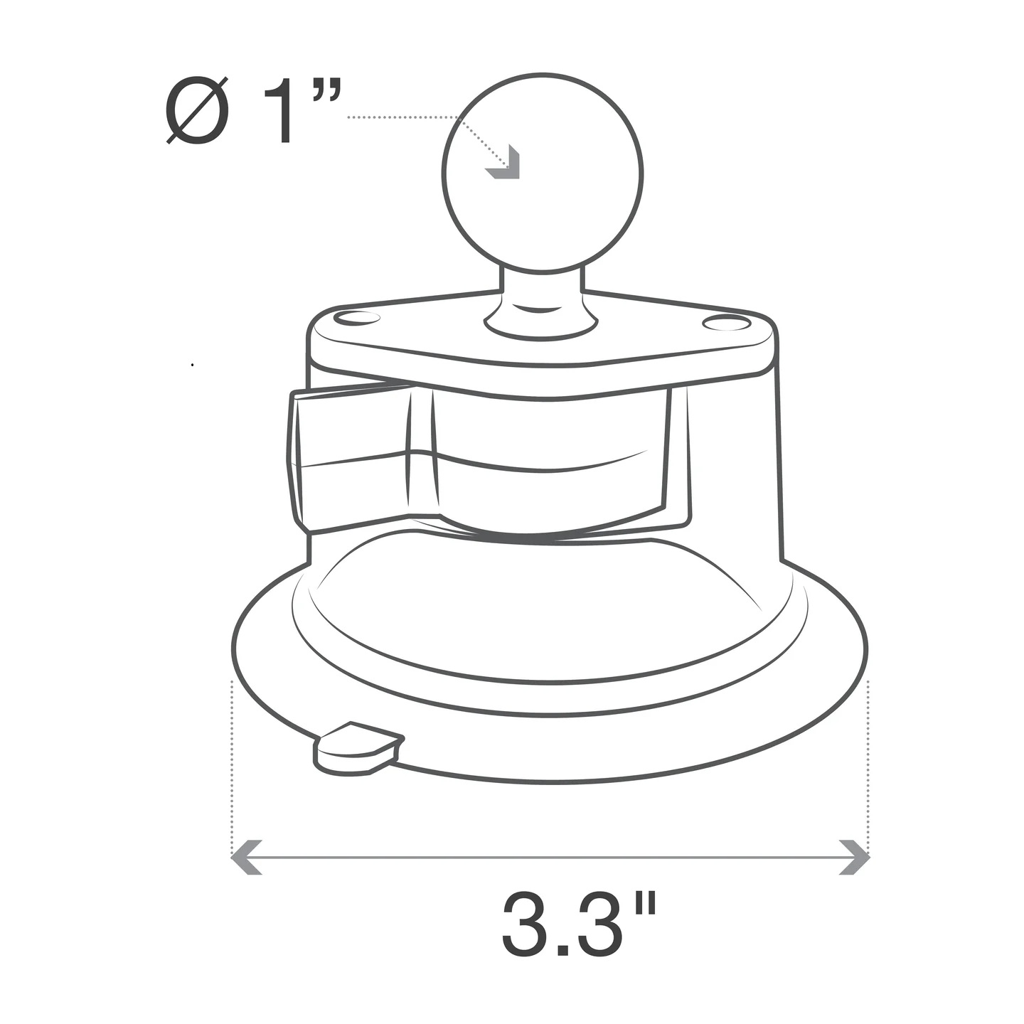 RAM-B-166U-C Twist-Lock Saugnapfhalterset mit B-Arm lang u. Diamond Base 3 RAM-B-166U-C Twist-Lock Saugnapfhalterset mit B-Arm lang u. Diamond Base 3