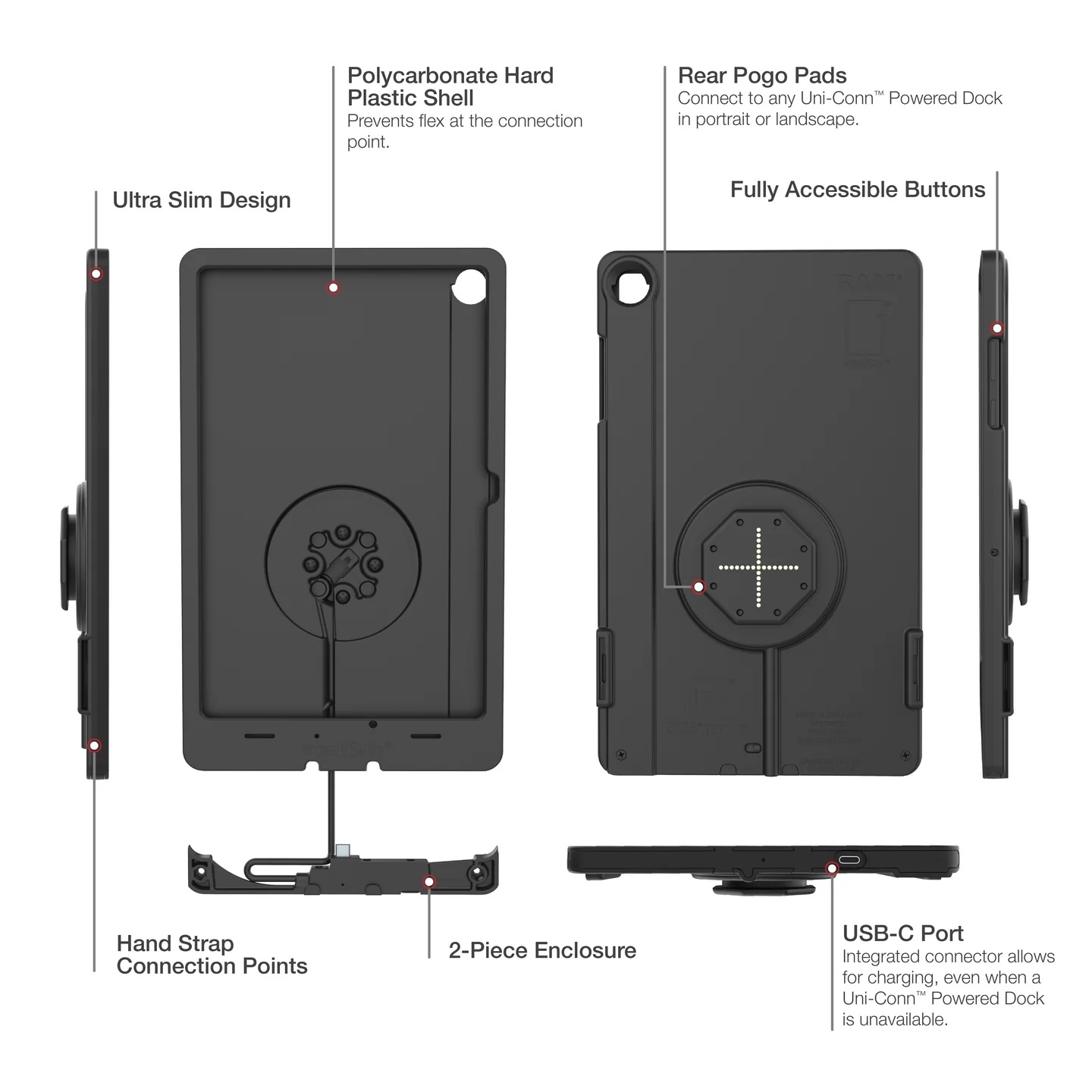 RAM-GDS-SKIN-SAM88-TCB-1 GDS IntelliSkin Thin-Case für Samsung Tab A11+ (rückseitige Pogo Pads) 5