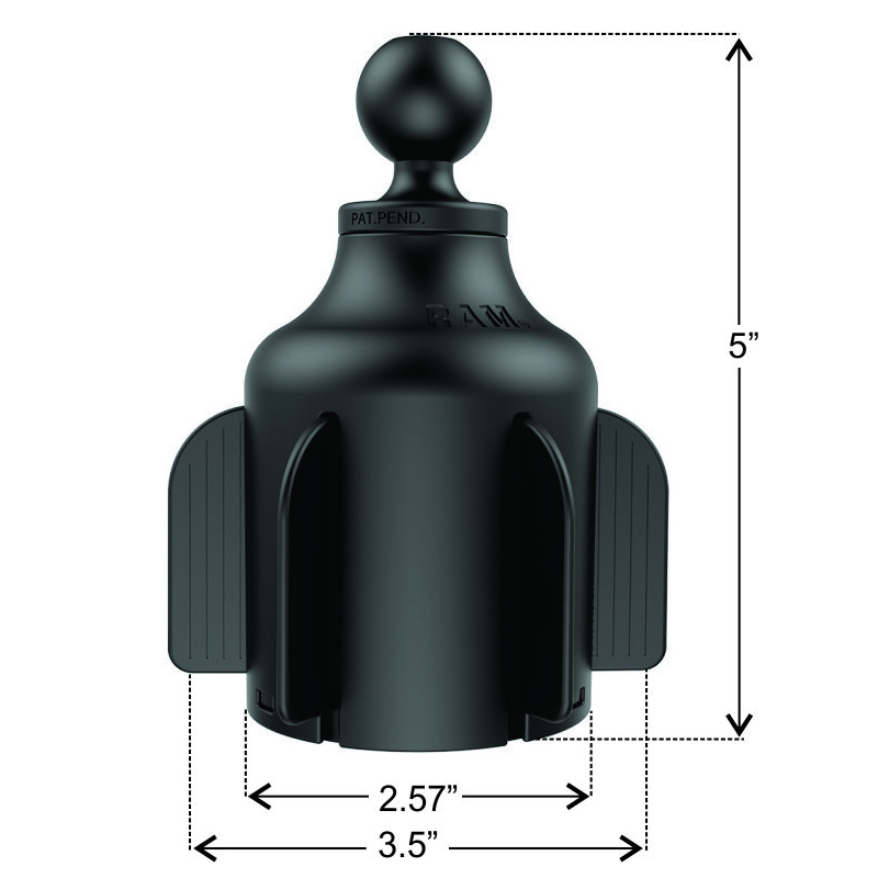 RAP-B-299-4-202U Stubby Becherhalter-Basis mit Socket Arm für B-Systeme und Round Base 2