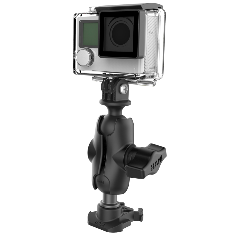 RAP-B-GOP2-A-GOP1U Kugeladapter für GoPro Sockel mit universeller Action-Kamera Halterung 0